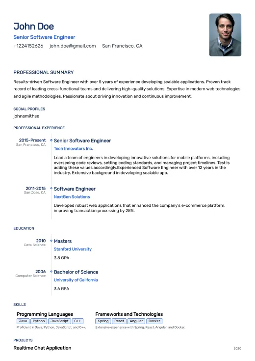 Resume Preview