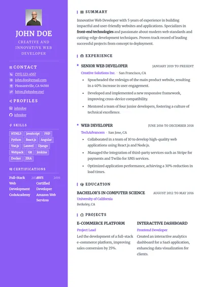 Template 3 preview